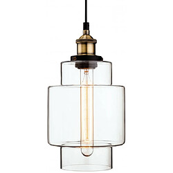 Luminaire Center Suspension 17 cm Empire, laiton antique et verre