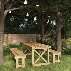 vidaXL Ensemble à manger de jardin 3 pcs Bois de pin imprégné