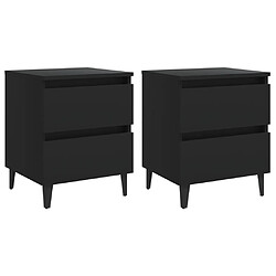 Maison Chic Lot de 2 Tables de chevet - Tables de Nuit Noir 40x35x50 cm Aggloméré