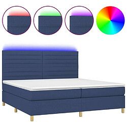 Sommier à lattes,Cadre à lattes de lit et matelas et LED pour Adulte Bleu 200x200 cm Tissu -MN39252