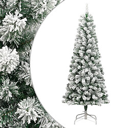 vidaXL Sapin de Noël artificiel à charnières avec neige floquée 210 cm