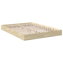 Vidaxl Cadre de lit chêne sonoma 120x190 cm bois d'ingénierie