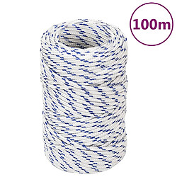 vidaXL Corde de bateau Blanc 2 mm 100 m Polypropylène