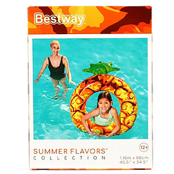 Bouée gonflable baignade Bestway Summer fruit ananas Jaune 70785 pas cher