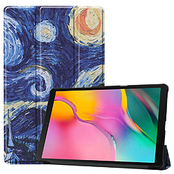 Etui en PU support triple motif imprimé peinture à l'huile pour votre Samsung Galaxy Tab A 10.1 (2019) SM-T515