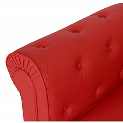 Acheter Meubler Design Canapé Chesterfield 3 Places - Pu Rouge - 3 Places Chesterfield