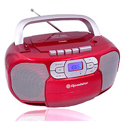 Acheter Radio CD Cassette Portable Numerique PLL FM, Lecteur CD-MP3, USB, AUX-IN, , Rouge, Roadstar, RCR-4635UMPRD