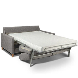 Avis Inside 75 Canapé convertible OGGETTO matelas 16 cm système express sommier lattes 160cm RENATONISI tweed gris clair