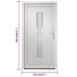 vidaXL Porte d'entrée Blanc 98x208 cm PVC pas cher