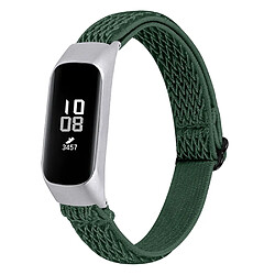 Bracelet en nylon élastique réglable tressée vert armé pour votre Samsung Galaxy Fit-e R375