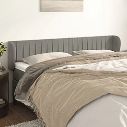 Maison Chic Tête de lit scandinave avec oreilles,meuble de chambre Gris clair 183x23x78/88 cm Velours -MN91325