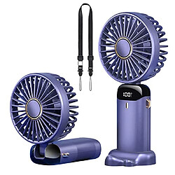 Ventilateur Portatif DSLIHA, Ventilateurs Portables Rechargeables USB Portables à 5 Vitesses, Mini Ventilateur Électrique à Piles Ventilateurs de Bureau Pliables pour