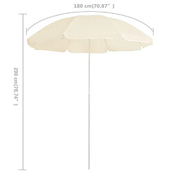 Avis Helloshop26 Parasol d'extérieur avec mât en acier 180 cm sable 02_0008208