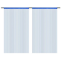 vidaXL Rideau en fils 2 pcs 140 x 250 cm Bleu