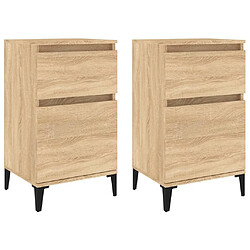 Maison Chic Lot de 2 Tables de chevet - Tables de Nuit chêne sonoma 40x35x70 cm