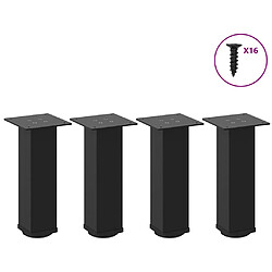 vidaXL Pieds de table basse 4 pcs noir 30-32 cm acier