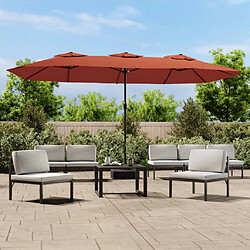 vidaXL Parasol de jardin à double tête terre cuite 449x245 cm