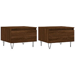 Maison Chic Lot de 2 Tables basses,Table Console pour salon chêne marron 50x46x35 cm bois d'ingénierie -MN36873