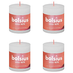 Bolsius Bougies pilier rustiques Shine 4 pcs 80x68 mm Blanc nuageux