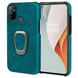 Coque en TPU + PU avec béquille rotative, cyan pour votre OnePlus Nord N100