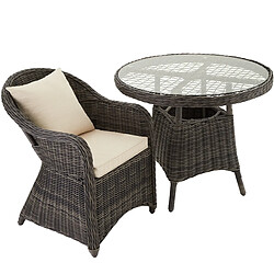 Avis Tectake Lot de 4 fauteuils de jardin luxe - gris