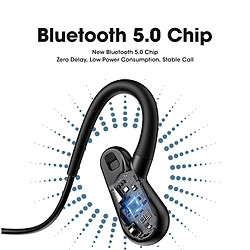 Acheter Universal Écouteurs Bluetooth sans fil, forme conductrice osseuse, pas d'oreille, mouvement imperméable, lecteur microphone, écouteurs anti-bruit.