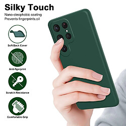 Htdmobiles Coque pour Samsung Galaxy S24 Ultra 5G - housse etui silicone gel fine + verre trempe - VERT