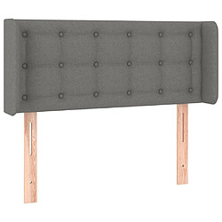 Maison Chic Tête de lit scandinave avec oreilles,meuble de chambre Gris foncé 93x16x78/88 cm Tissu -MN27879