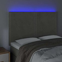 Avis Maison Chic Tête de lit moderne à LED lumineuse pour chambre - Décoration de lit Gris clair 144x5x118/128 cm Velours -MN74418