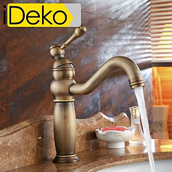 iDeko®Robinet Mitigeur lavabo salle de bain en Laiton rotation à 360 degrés Style Japonais rétro cuivre avec Flexible