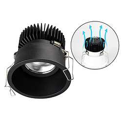 Avis Downlight Encastré En Aluminium 4000K Plafonnier Salle De Bains Haute Luminosité Black_5W_55mm