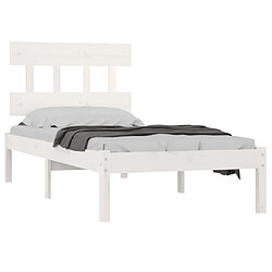 Avis Maison Chic Lit Moderne Chambre - Cadre/structure de lit pour adulte Blanc Bois massif 90x190 cm Simple -MN95363