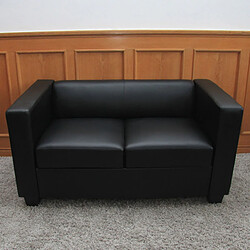 Mendler Canapé / sofa Lille, 2 places ~ simili-cuir, noir