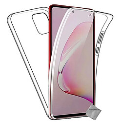 Htdmobiles Coque silicone gel fine 360 integrale (avant et arriere) pour Samsung Galaxy Note 10 Lite + film ecran - TRANSPARENT