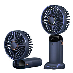 (BLEU (AVEC LED)) Mini Ventilateur de Bureau Pliant Portatif à Main