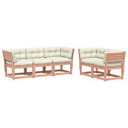 Maison Chic Salon de jardin 5 pcs avec coussins | Ensemble de Table et chaises | Mobilier d'Extérieur bois massif douglas -GKD12678