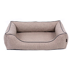 Panier pour chien, Mestizo, lit orthopédique, 100x75cm, beige, bordure noire, Mallorca SMO-BEI-B-3