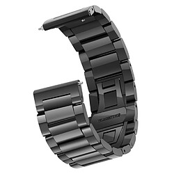 Bracelet en métal 22mm trois perles avec fermoir papillon noir pour votre Huawei Watch GT/Honor Watch Magic