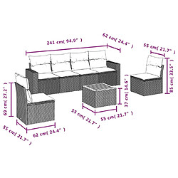 Avis Maison Chic Salon de jardin 7 pcs avec coussins | Ensemble de Table et chaises | Mobilier d'Extérieur noir résine tressée -GKD36577