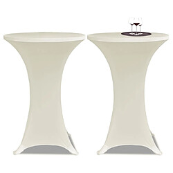 vidaXL Housses élastiques de table Ø 80 cm Crème 4 pcs