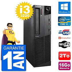 PC Lenovo M92p SFF Intel i3-3220 RAM 16Go Disque Dur 2To Windows 10 Wifi - Occasion