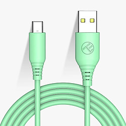 Câble de données en silicone Tellur, USB vers Type-C, 3A, 1m, vert