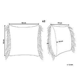 Avis Beliani Lot de 2 coussins BESHAM Coton 45 x 45 cm Géométrique Macramé Gris