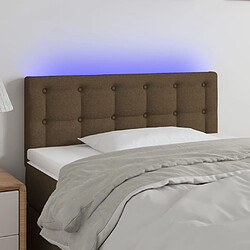 Maison Chic Tête de lit scandinave à LED,meuble de chambre Marron Foncé 90x5x78/88 cm Tissu -MN48631