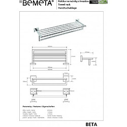 Avis Bemeta - Maison De La Tendance Porte-serviette avec étagère en chrome BETA 65,5cmx 21,5cmx55cm