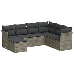 Maison Chic Salon de jardin avec coussins 7 pcs | Ensemble de Table et chaises | Mobilier d'Extérieur gris résine tressée -GKD91486