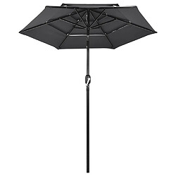 Maison Chic Parasol Jardin | Parasol à 3 niveaux avec mat en aluminium Anthracite 2 m - GKD26634