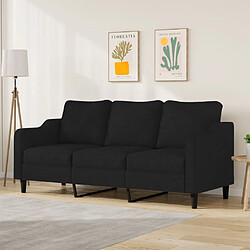 Maison Chic Canapé à 3 places,Canapé droit,Sofa de Salon,Banquette Noir 180 cm Tissu -GKD307009