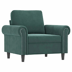 Avis Maison Chic Ensemble de canapés 3 pcs avec coussins, Canapé droit Sofa pour Salon Vert foncé Velours -GKD441141