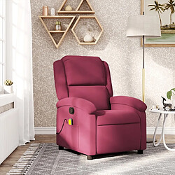 Maison Chic Fauteuil de massage inclinable,Fauteuil luxe de relaxation rouge bordeaux velours -MN48675